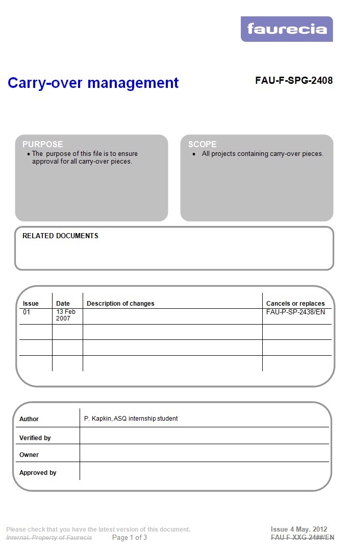 CONVERGENCE BREAKTHROUGH FOR CARRYOVER PARTS
